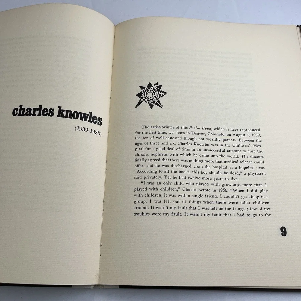 Charles Knowles 1962 1st Edition Vintage Illustrated Art Woodcuts The Psalm Book